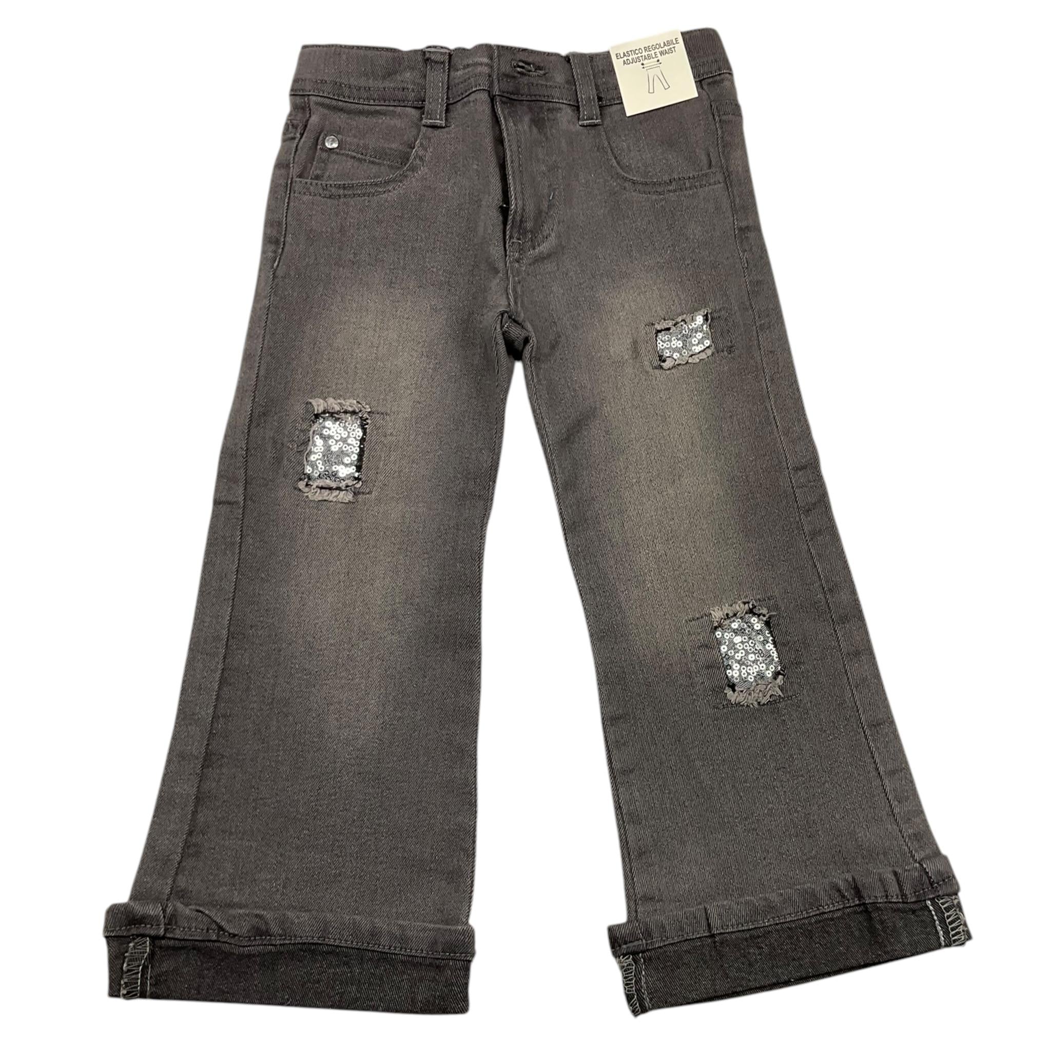EMC jeans tinta unita modello palazzo Nero per Bambina BZ7103 NERO EMC