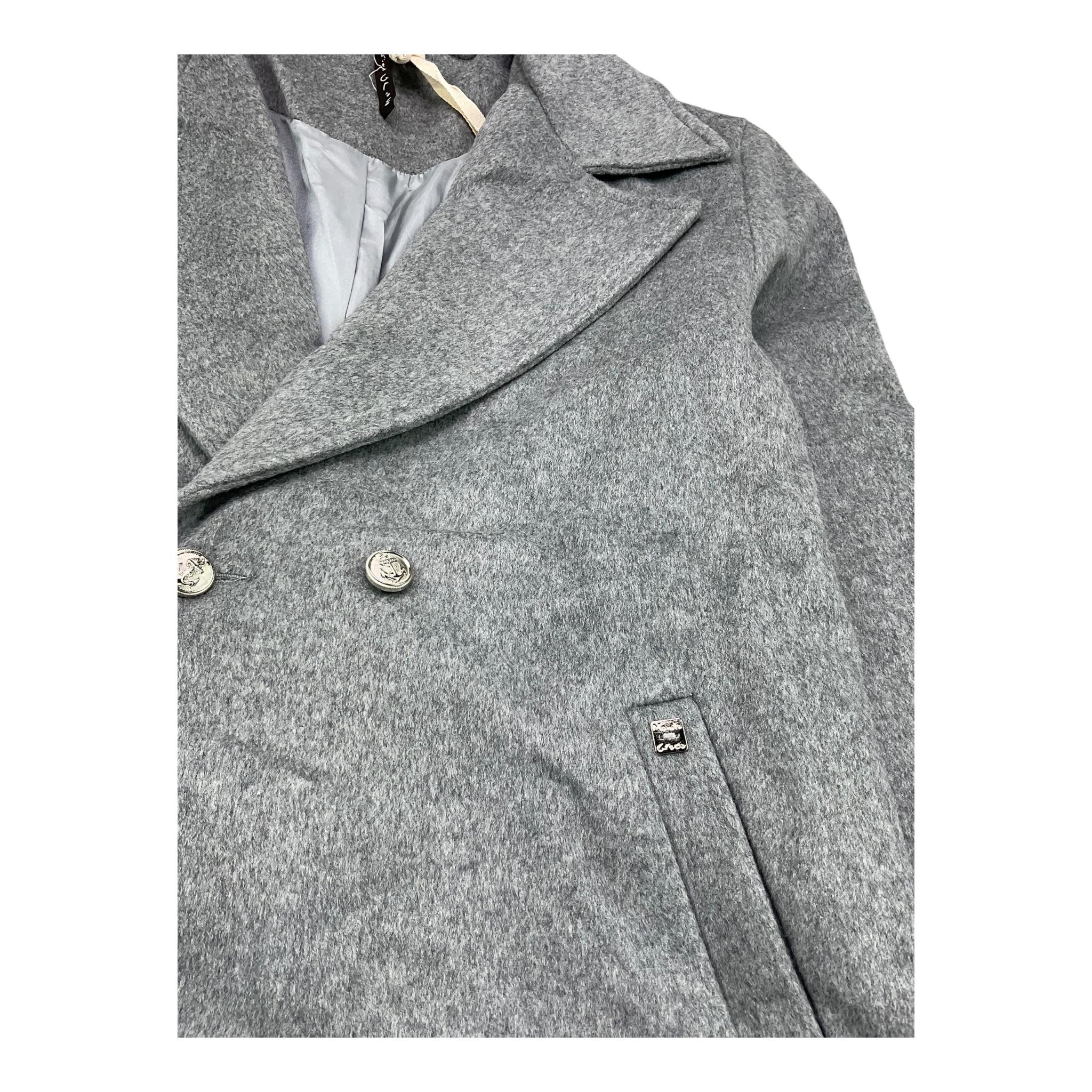 MANILA GRACE cappotto tinta unita doppiopetto Grigio per Bambina MFJF24C150 GRIGIO MANILA GRACE