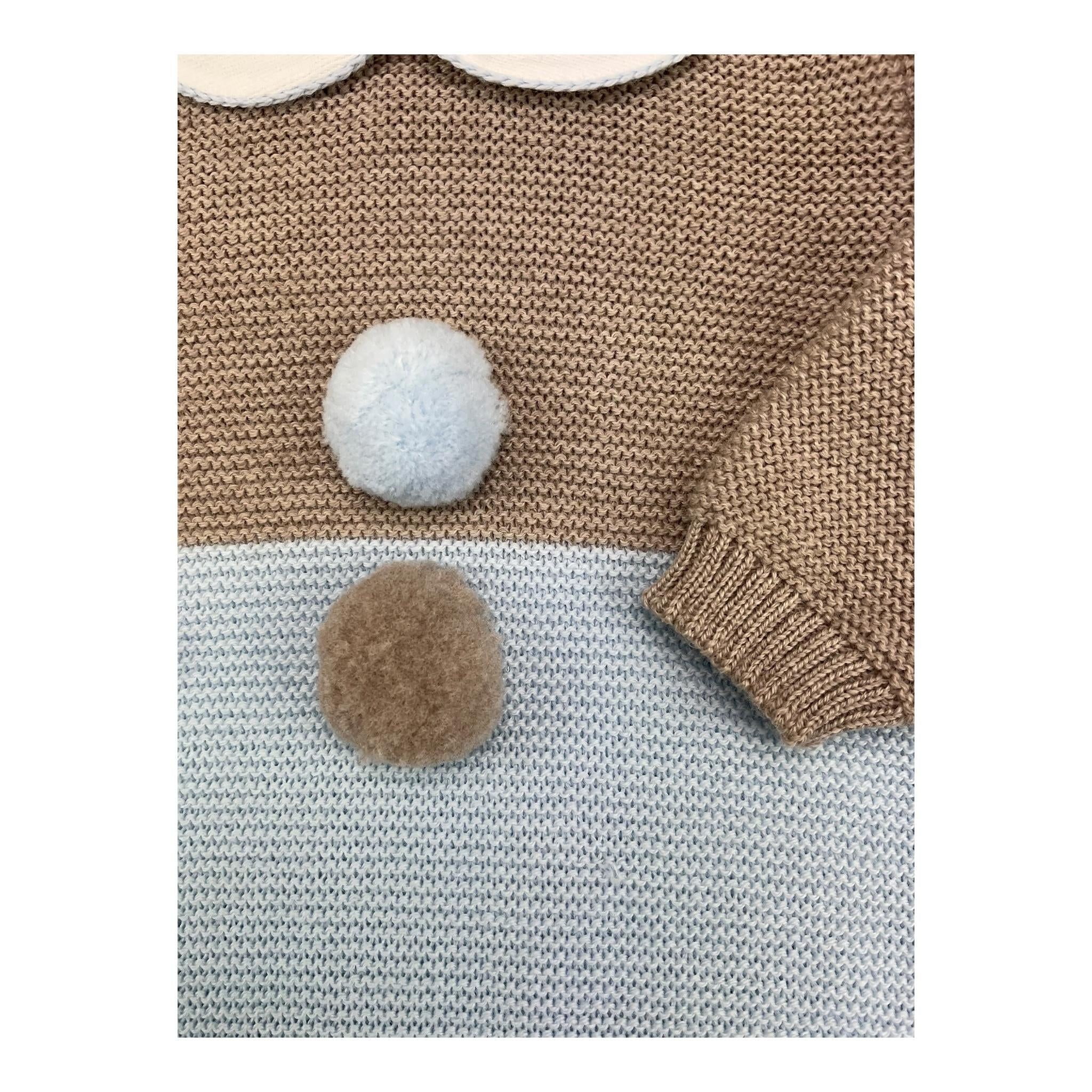 BABY LORD tutina bicolore con applicazioni Marrone/azzurro per Neonato 343 MARRONE/AZZURRO BABY LORD