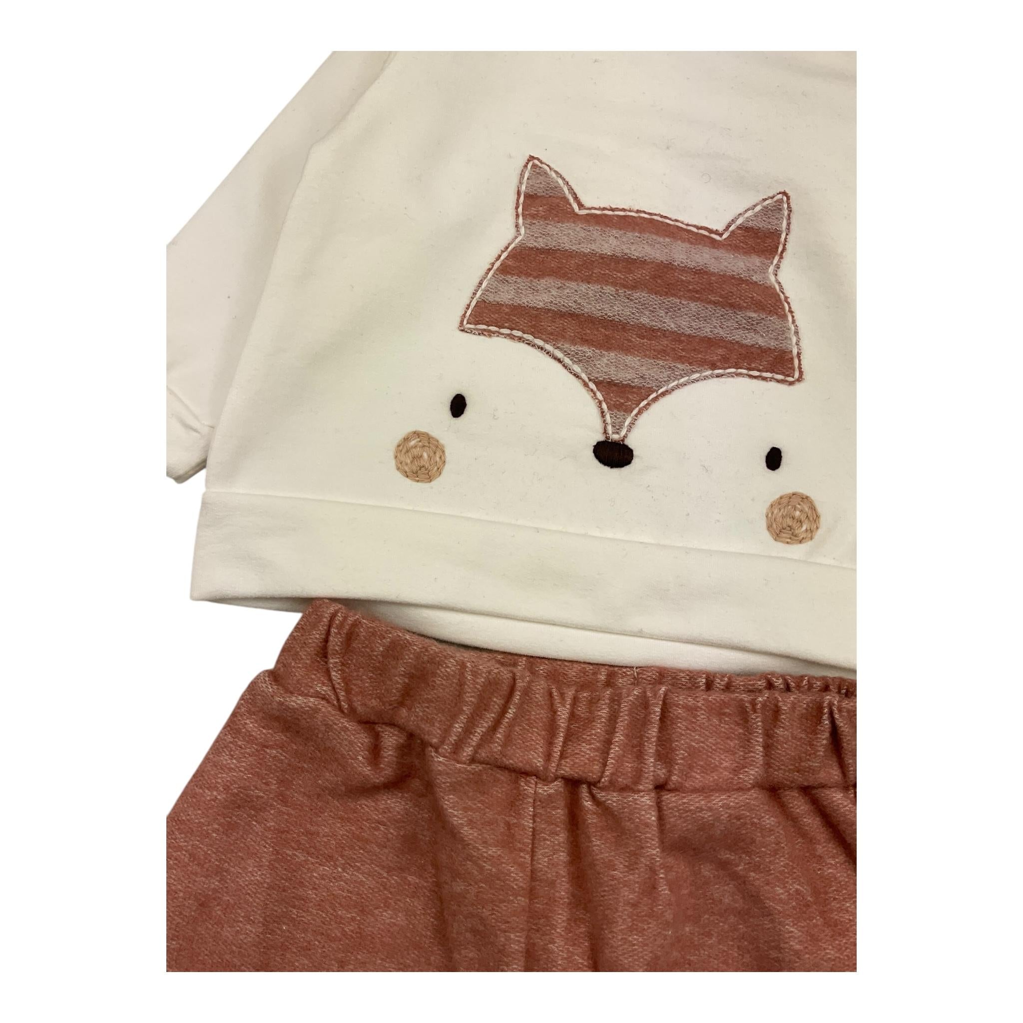 LALALU' abito manica lunga tinta unita in velluto Bianco/rosa per Bambina CFL04NJ BIANCO/ROSA LALALU'