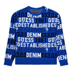 GUESS maglia girocollo tinta unita con stampa Blu per Bambino N4YR00Z3GV0J BLU GUESS