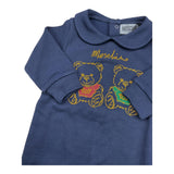MOSCHINO tutina tinta unita manica lunga con stampa orso Blu per Neonato MMY066 BLU MOSCHINO