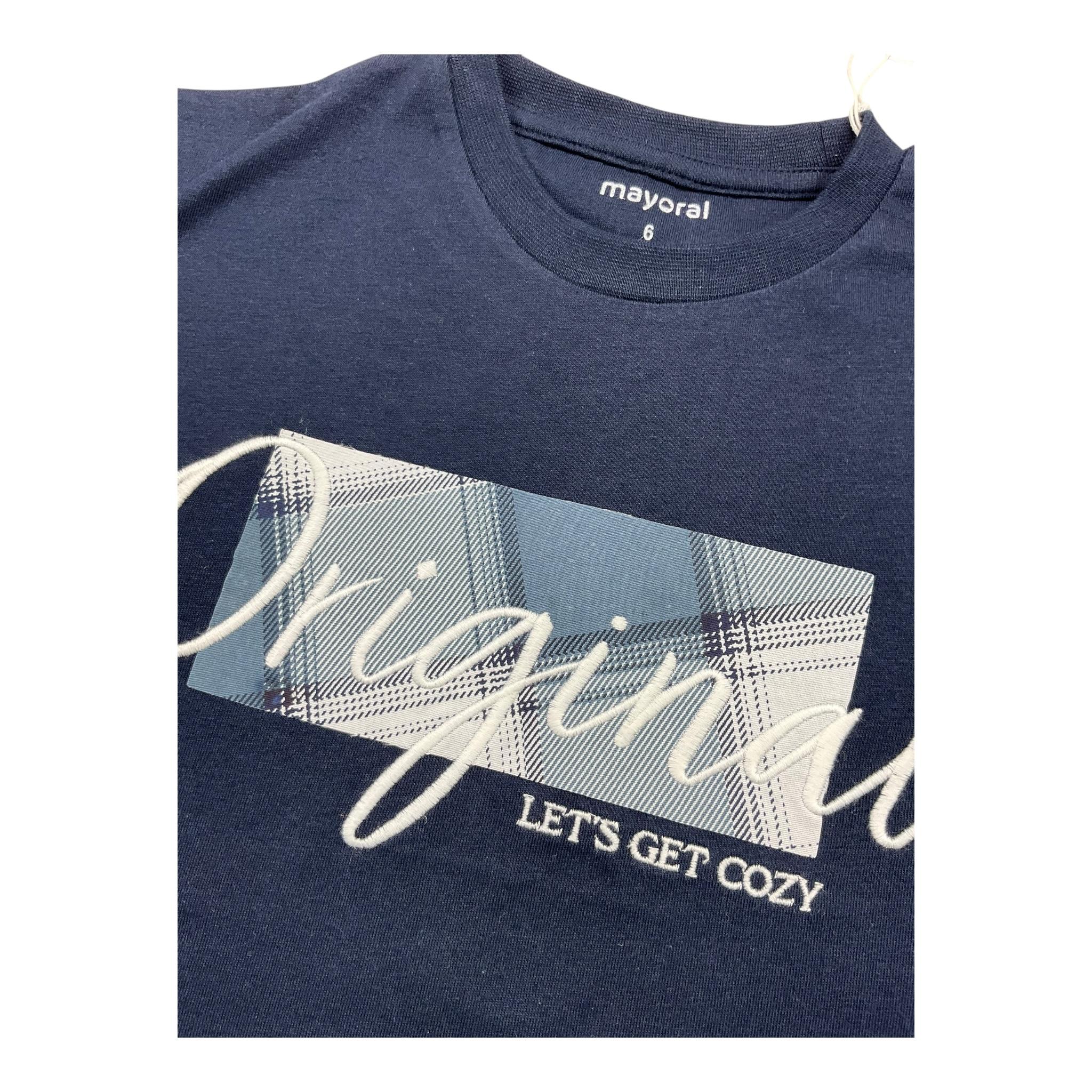 MAYORAL shirt girocollo tinta unita con stampa Blu per Bambino 4046X BLU MAYORAL