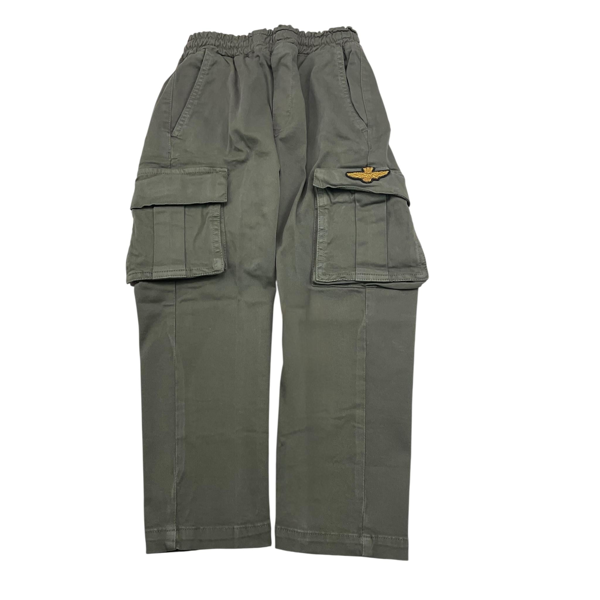 AERONAUTICA MILITARE pantalone modello cargo tinta unita con elastico in vita Verde per Bambino 242PA0001AJRCT3447 VERDE AERONAUTICA MILITARE