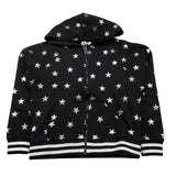 MONNALISA felpa cn zip e cappuccio tinta unita con stampe stelle Nero per Bambina 660802 NERO MONNALISA