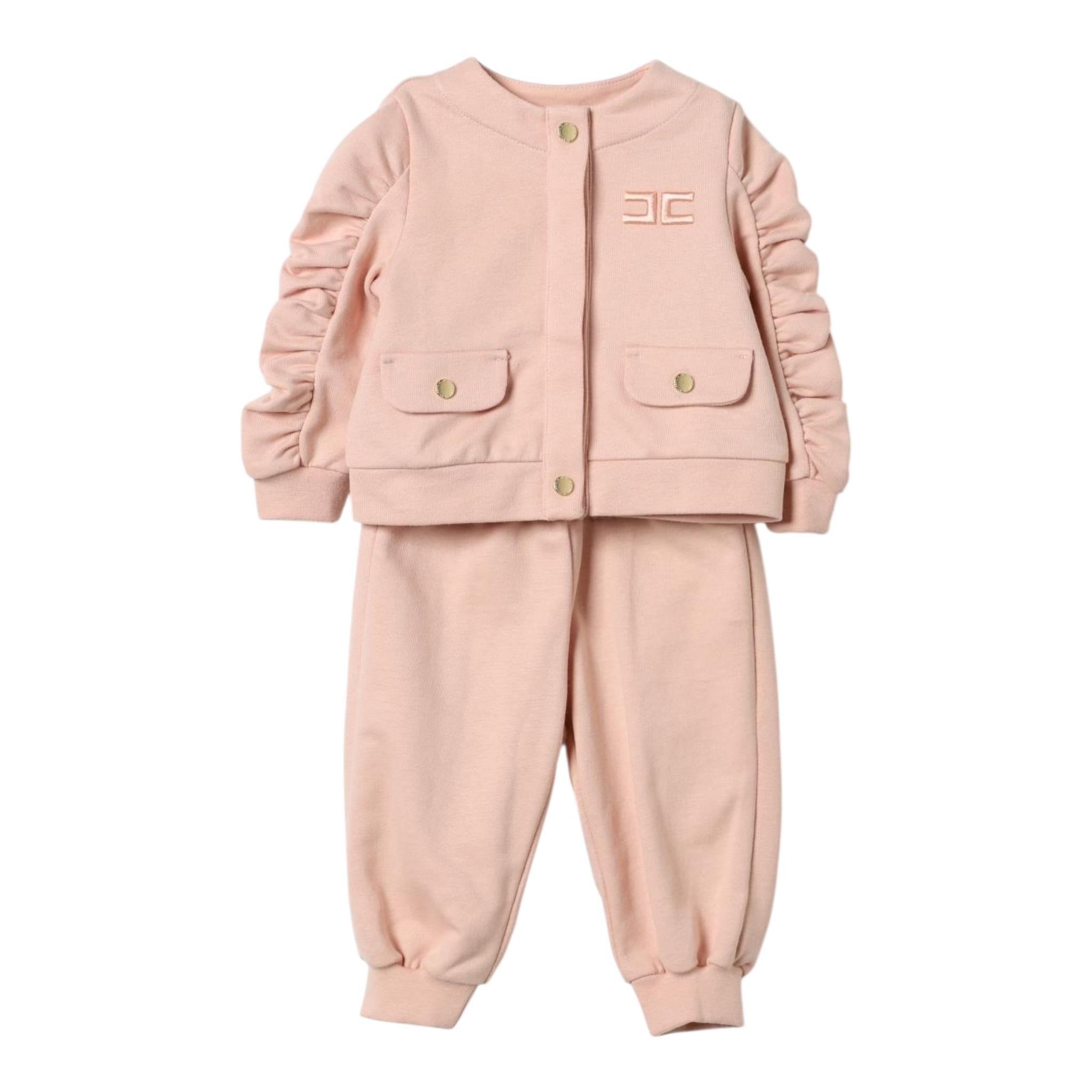ELISABETTA FRANCHI completo 2 pezzi felpa-pantalone tinta unita Rosa per Bambina EGCM005X ROSA ELISABETTA FRANCHI