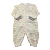 MARLU' tutina tinta unita con applicazini Panna per Neonata IB1310 PANNA MARLU'