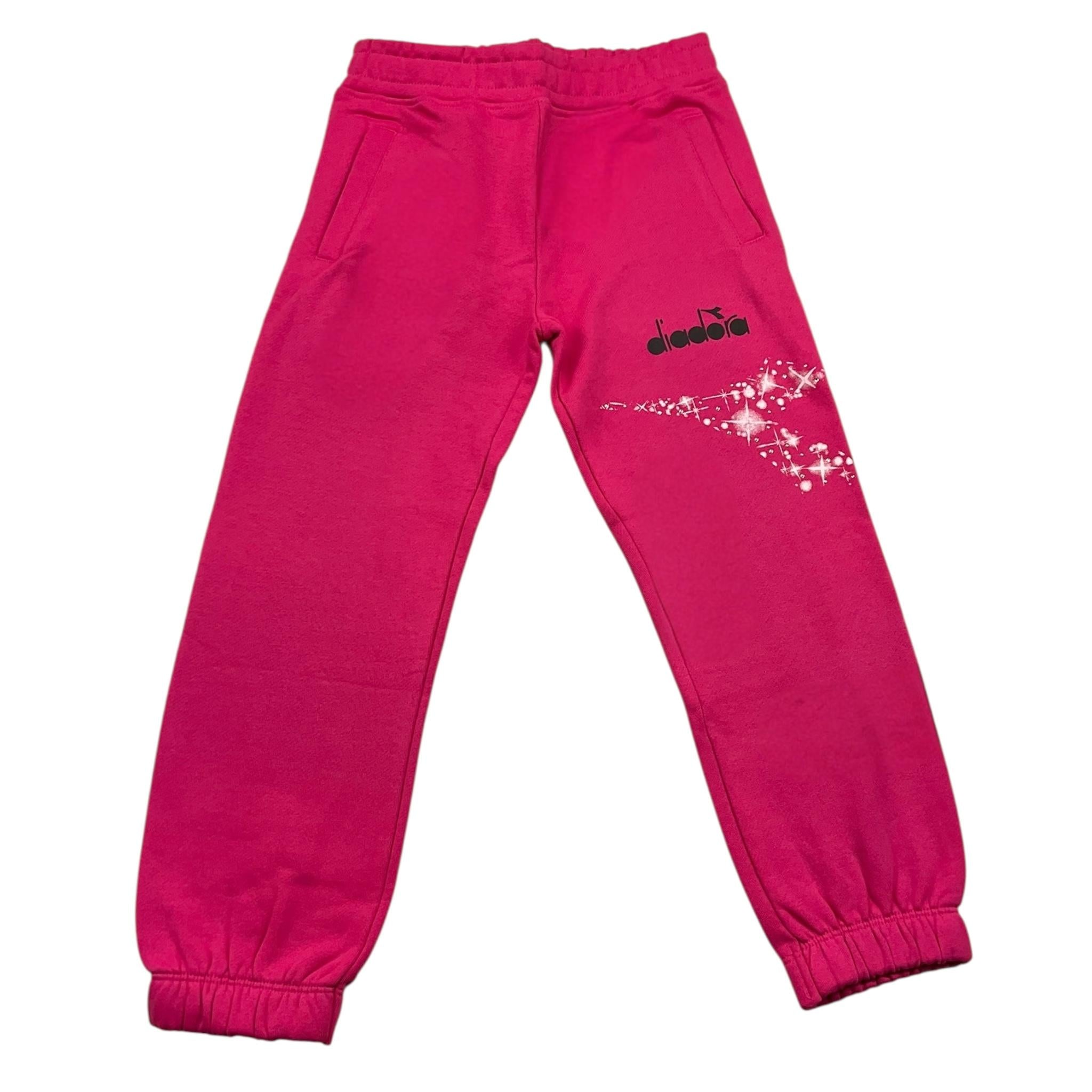 DIADORA pantalone tuta tinta unita con logo Fuxia per Bambina F4DIBGFP100 FUXIA DIADORA
