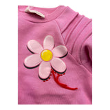 MONNALISA felpa chiusa girocollo tinta unita con stampa fiori Rosa per Bambina 19D628 ROSA MONNALISA