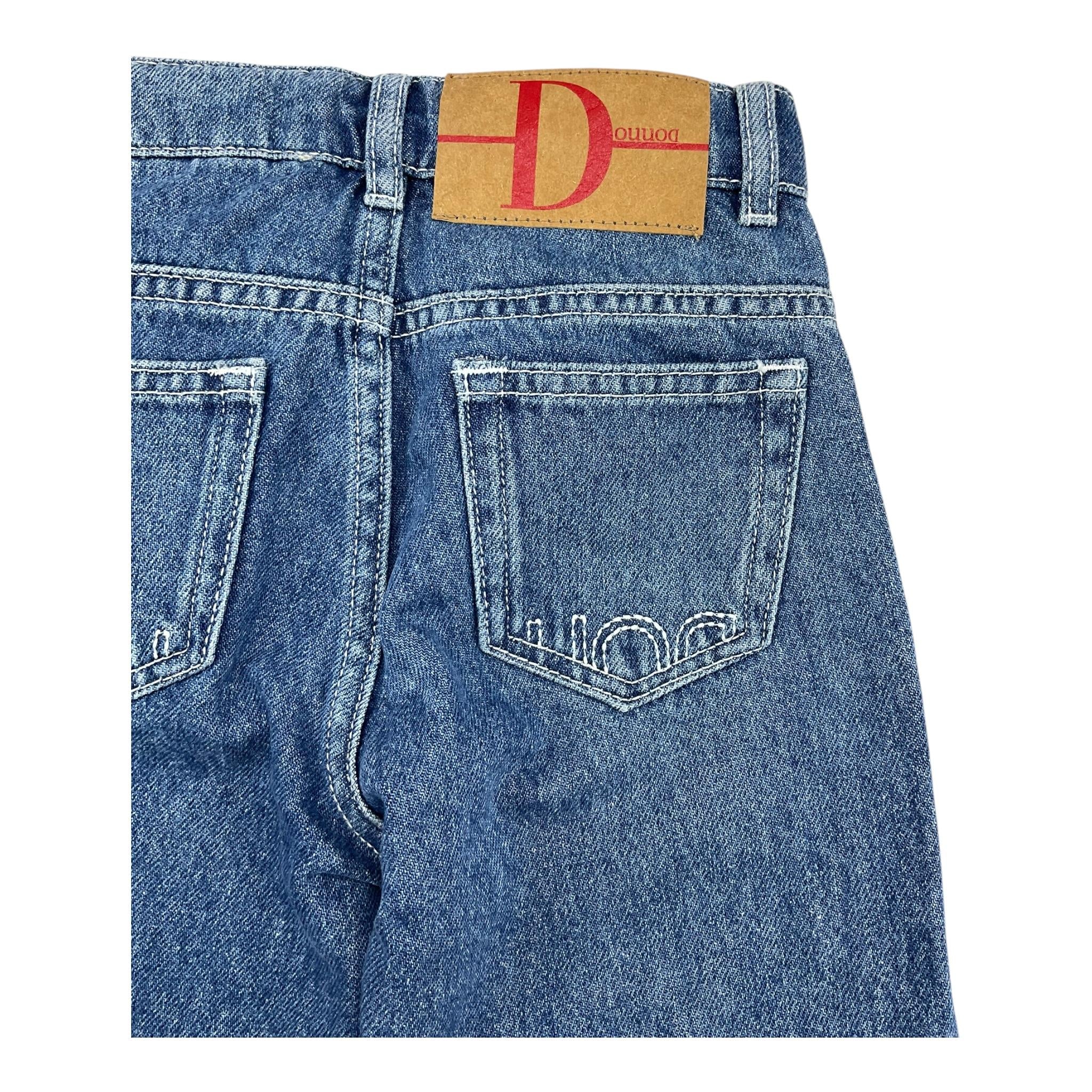 DOU DOU jeans tinta unita con girovita regolabile Blu per Bambino DV6P60 BLU DOU DOU