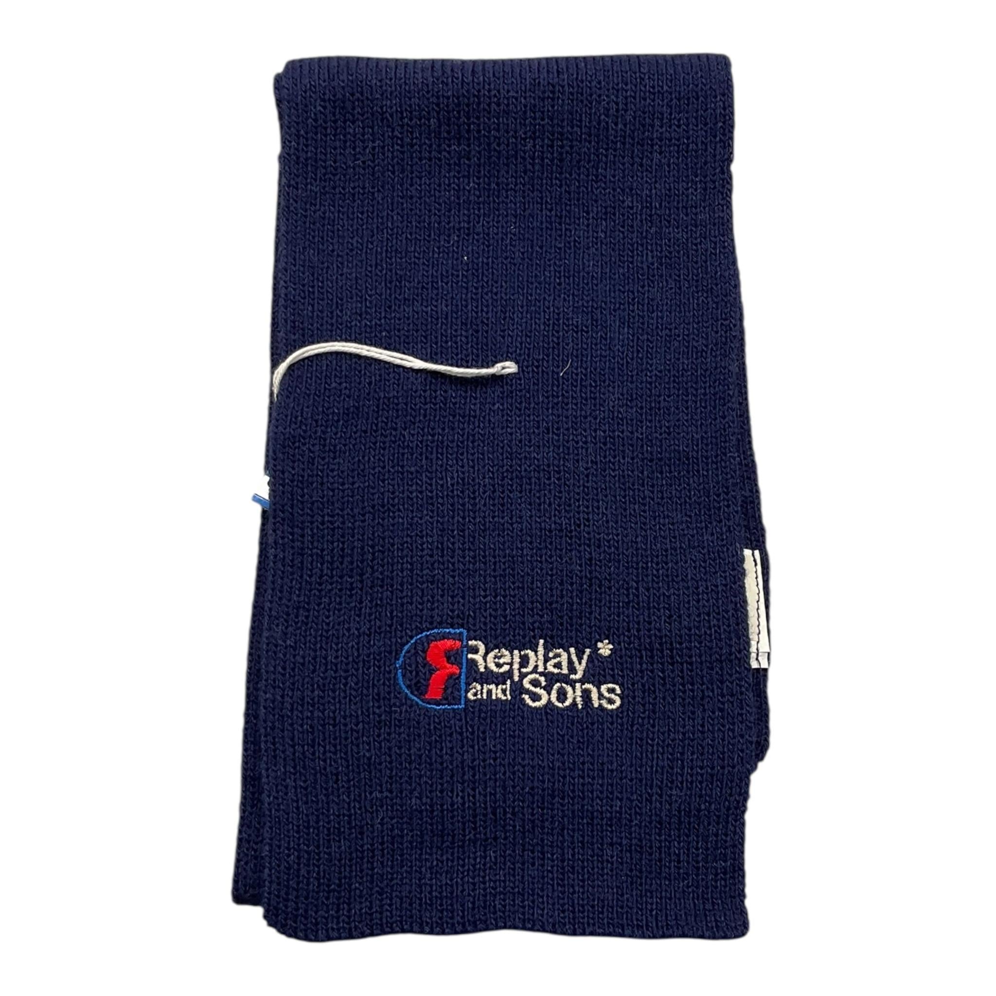 REPLAY & SONS sciarpa tinta unita con ricami in contrasto Blu per Bambino Q125 BLU REPLAY & SONS