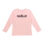 GAELLE shirt girocollo tinta unita con stampa Rosa per Bambina 2741M00316 ROSA GAELLE