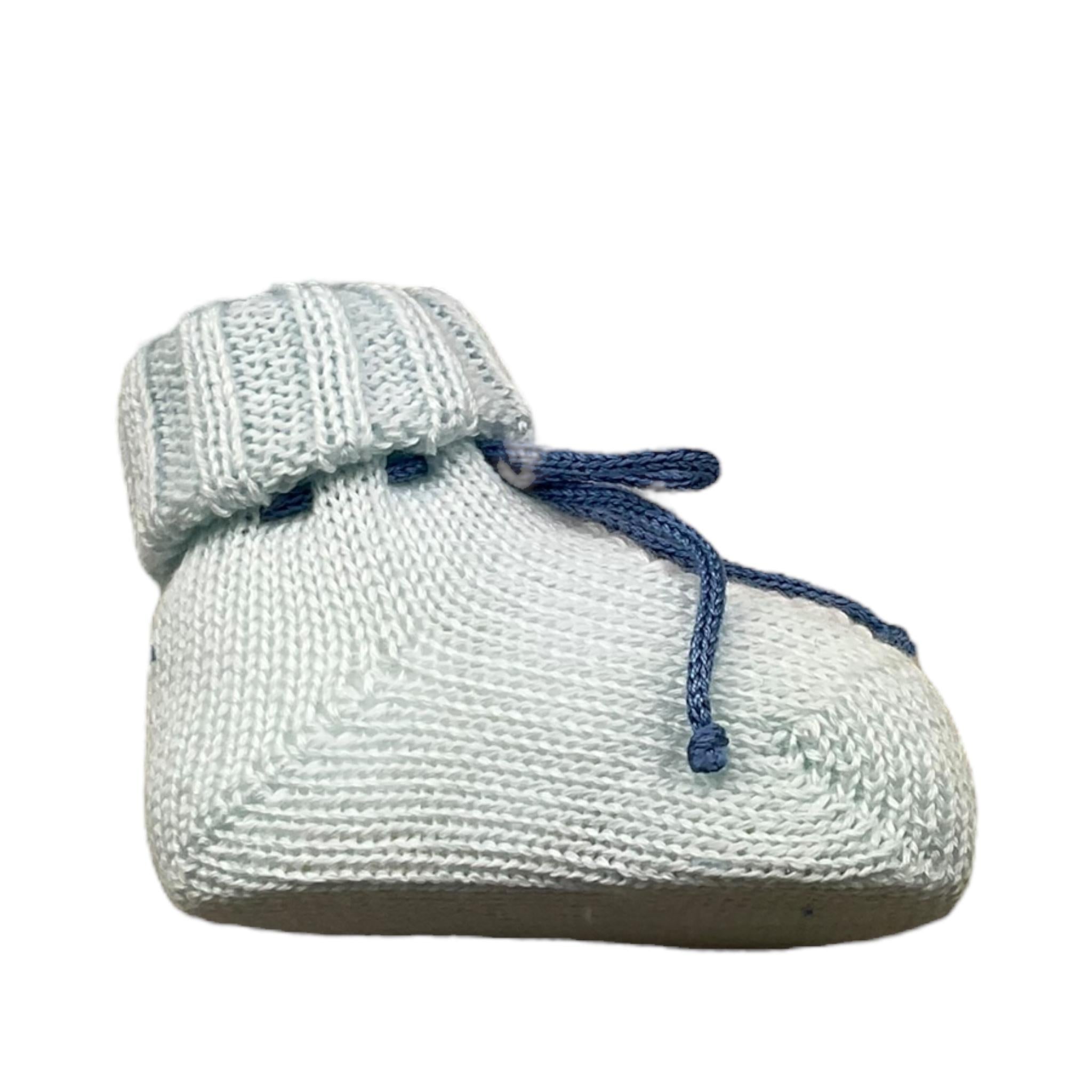 IVORY babbucce tintaunita con ricami Azzurro per Neonato 42461 AZZURRO IVORY