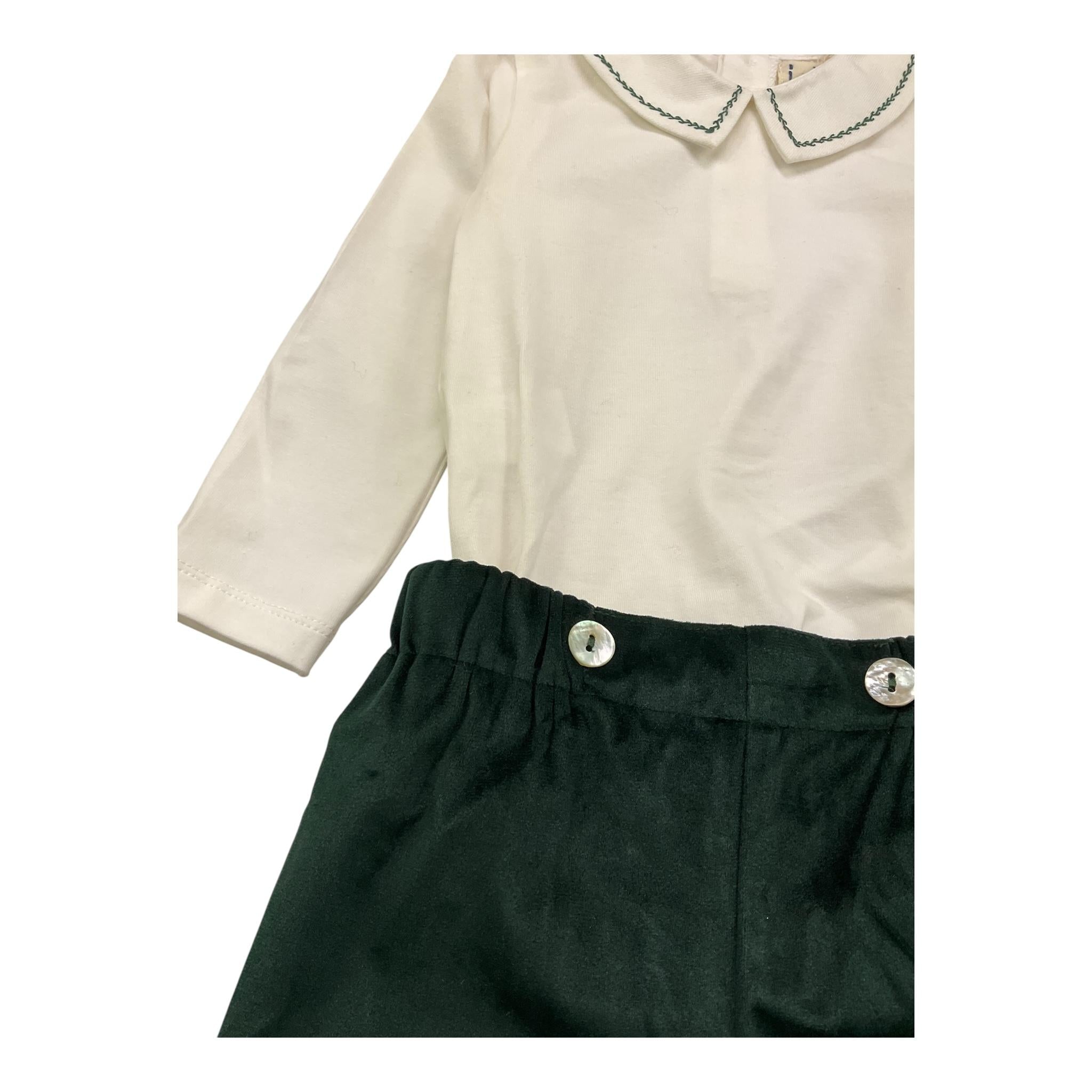 MALVI & CO completo 3 pezzi body-bermuda Bianco/verde per Bambino FCCI122BDJJ BIANCO/VERDE MALVI & CO