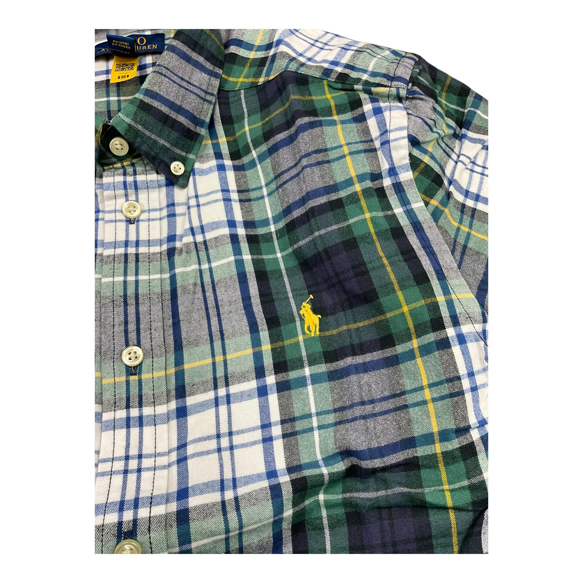 RALPH LAUREN camicia tricolore tinta unita con fantasia a righe Verde per Bambino 323952201002X VERDE RALPH LAUREN