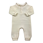 LITTLE BEAR tutina tinta unita con colletto in constrasto Panna per Neonata 9123 PANNA LITTLE BEAR