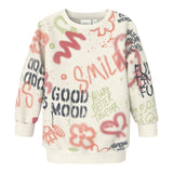 NAME IT abito tinta unita modello felpa con stampa Panna per Neonata 13233043N PANNA NAME IT