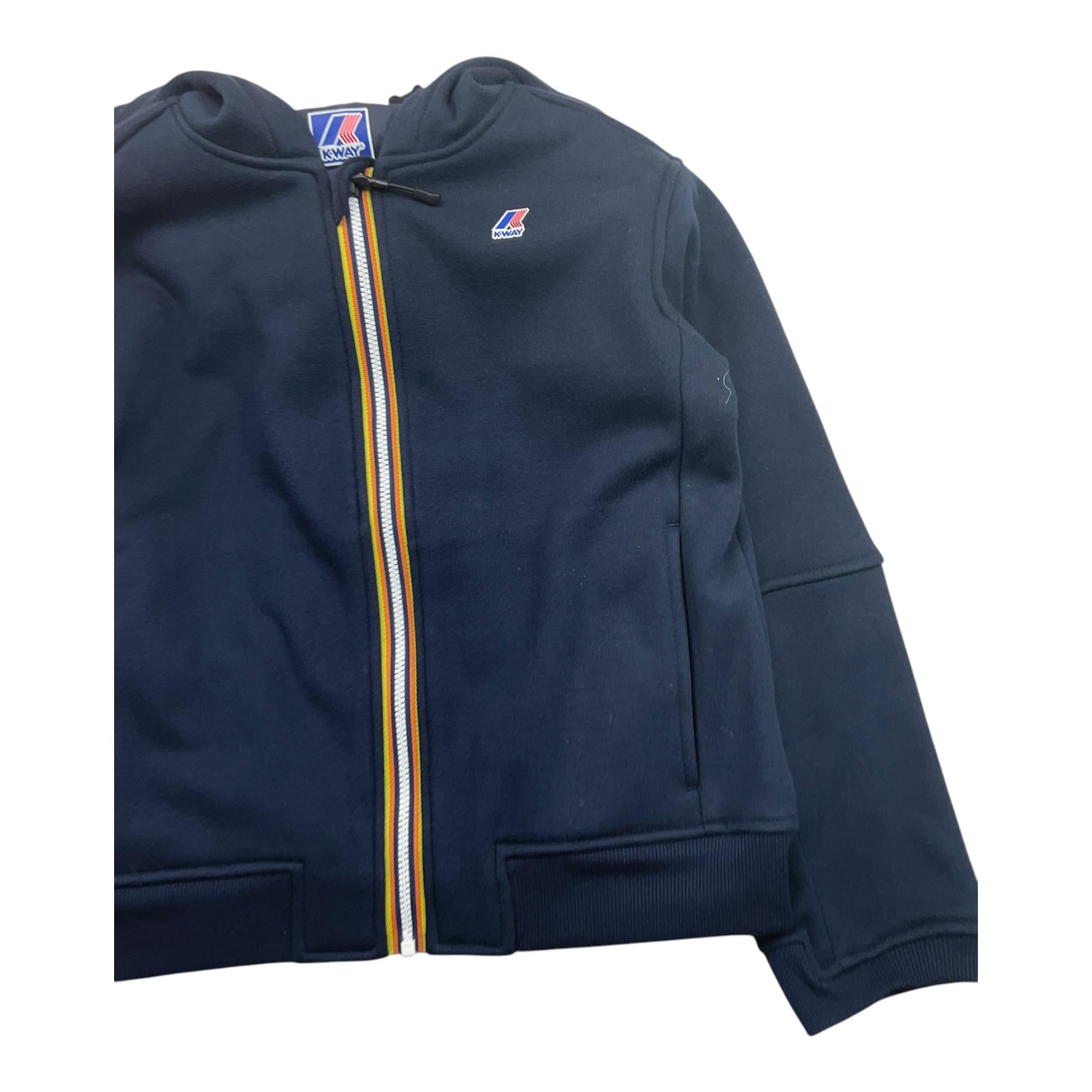 K-WAY felpa tinta unita con zip e cappuccio Blu per Bambino K7141VW BLU K-WAY