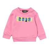 DSQUARED2 felpa chiusa girocollo tinta unita con logo Rosa per Neonato DQ2496N ROSA DSQUARED2