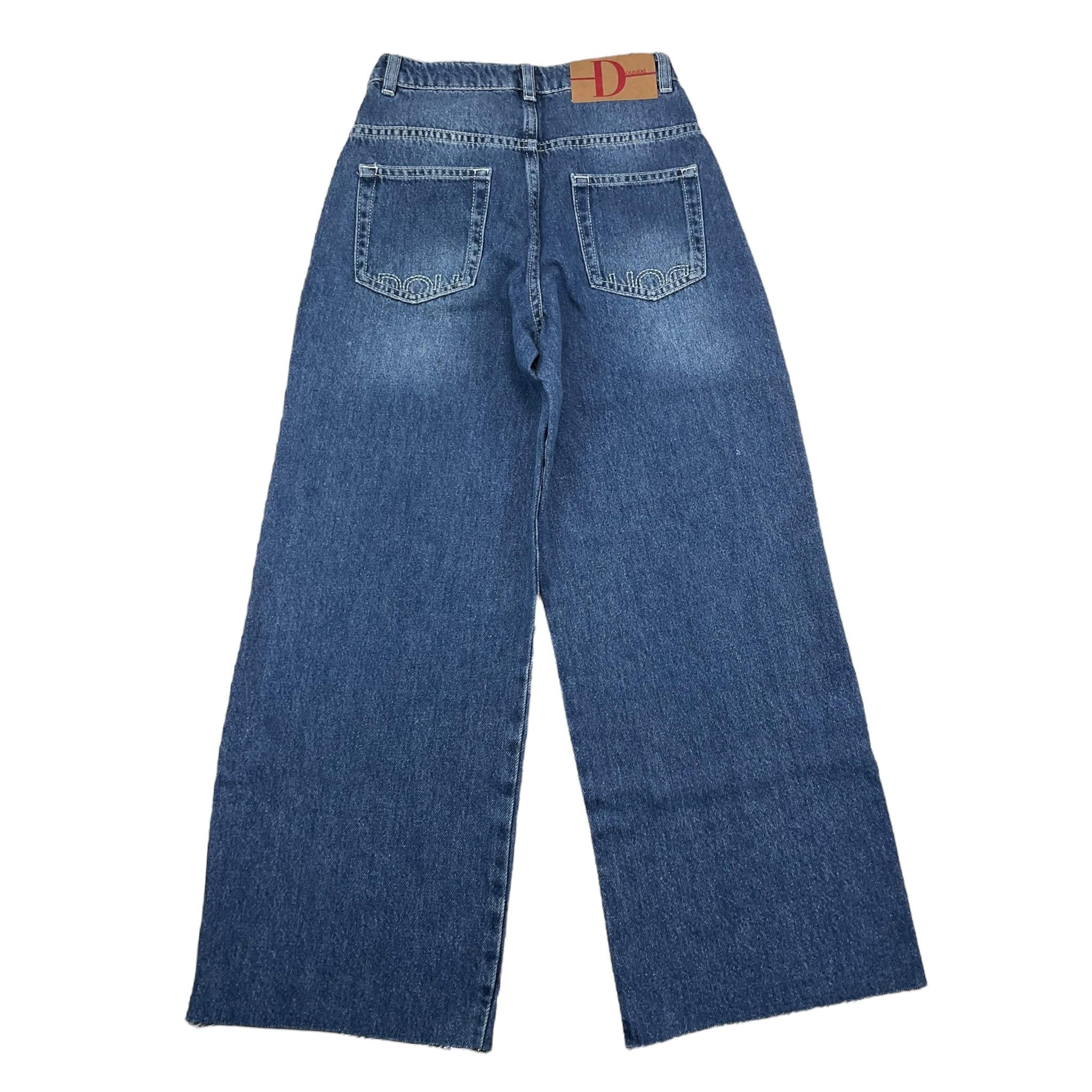 DOU DOU jeans tinta unita con girovita regolabile modello palazzo Blu per Bambina DV6P50 BLU DOU DOU
