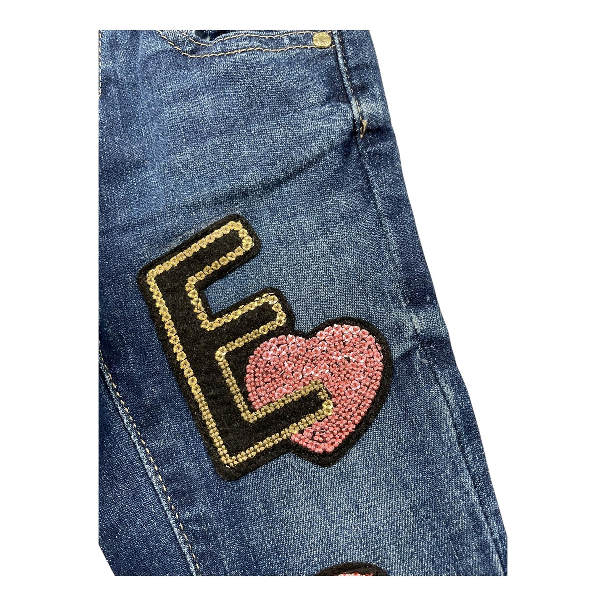 GUESS jeans tinta unita con paillettes Blu per Bambina N2RA08D4GV0 BLU GUESS