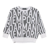 EMPORIO ARMANI maglia girocollo bicolore con logo Bianco/grigio per Bambino 6L4M59 BIANCO/GRIGIO EMPORIO ARMANI