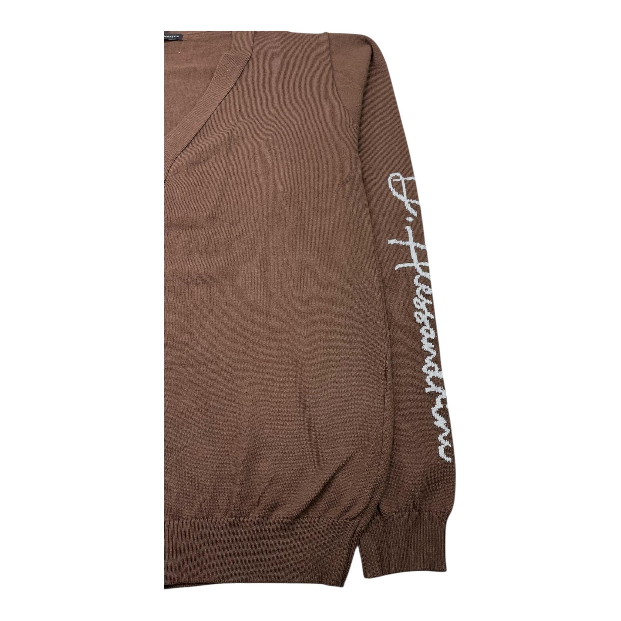 DANIELE ALESSANDRINI cardigan tinta unita con logo alla manica Marrone per Bambino 1231W00015 MARRONE DANIELE ALESSANDRINI