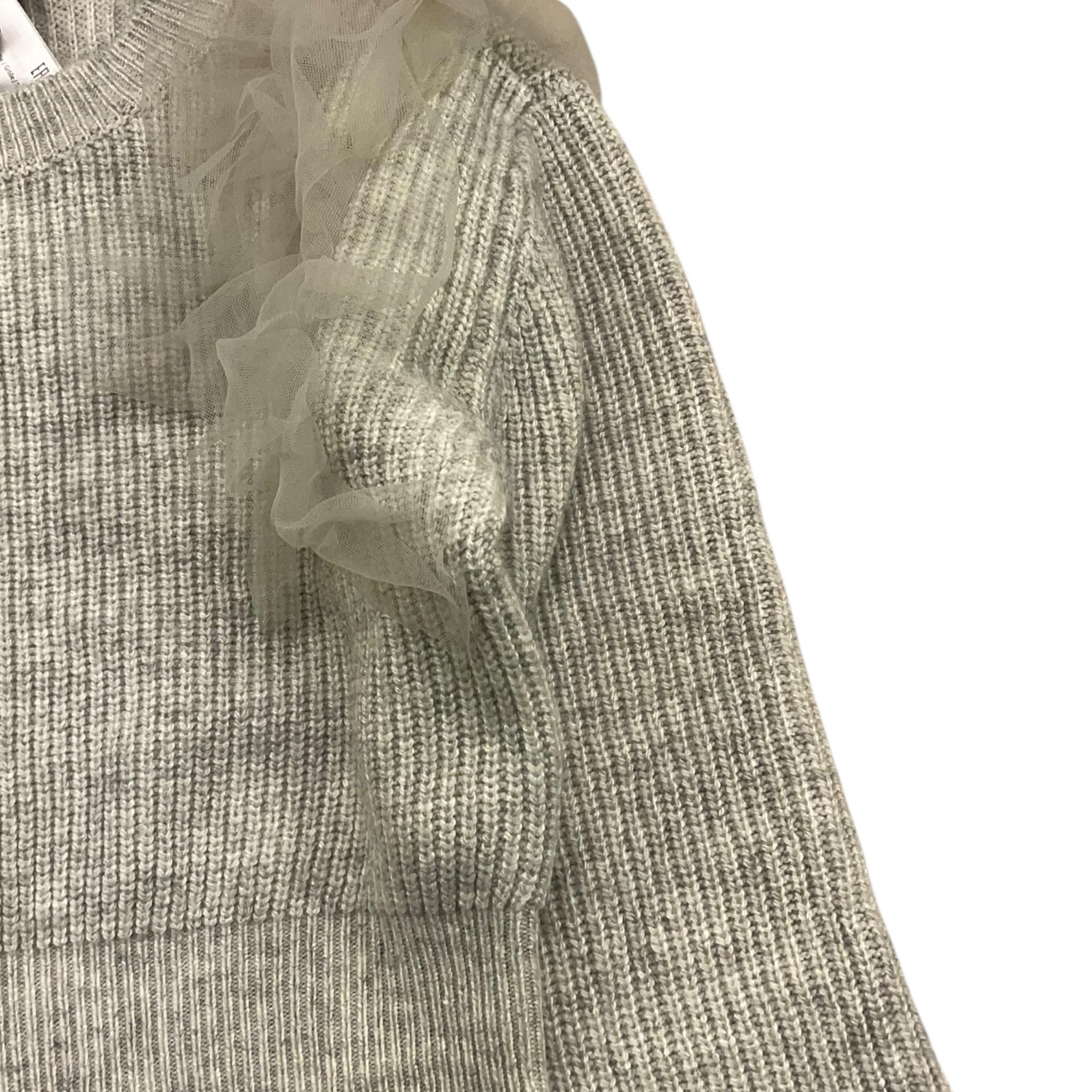 TWINSET maglia girocollo tinta unita con tulle Grigio per Bambina 242GJ3080 GRIGIO TWINSET