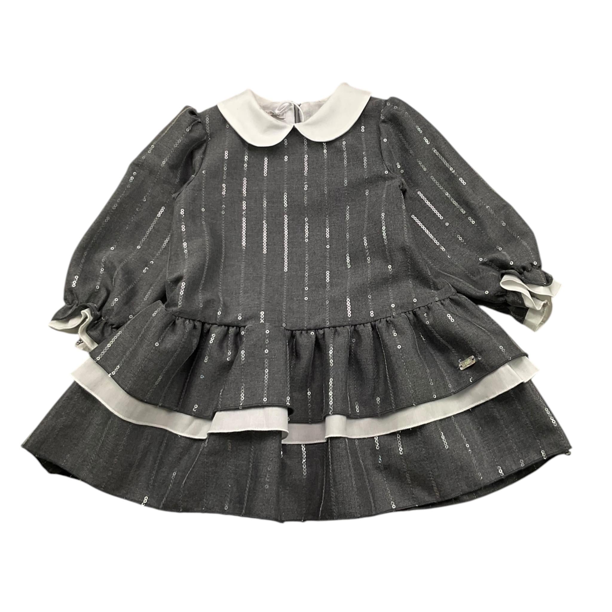 LE BEBE' abito manica lunga tinta unita con paillettes Grigio per Neonata LBG6152 GRIGIO LE BEBE'