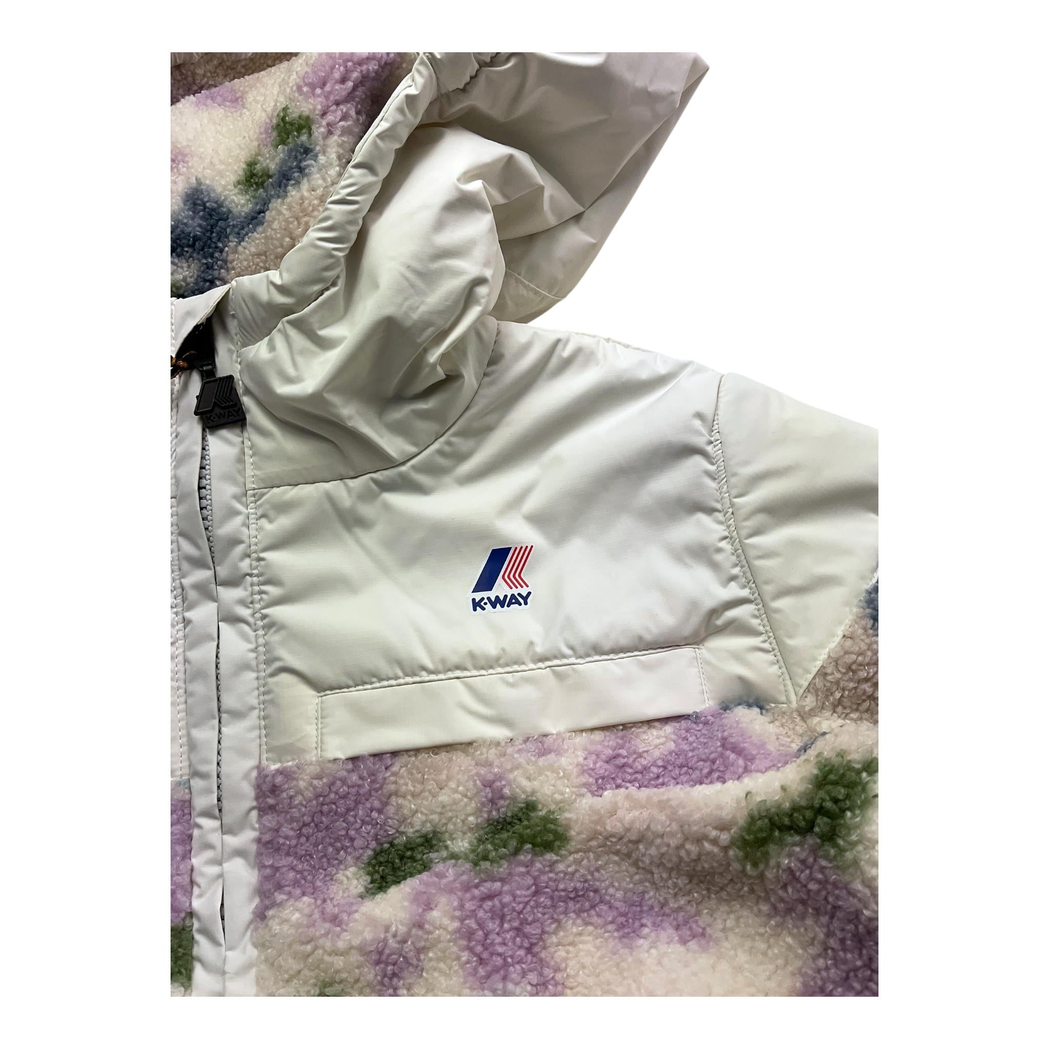 K-WAY giubbino fantasia pelliccia con cappuccio Panna per Bambina K7123GW PANNA K-WAY