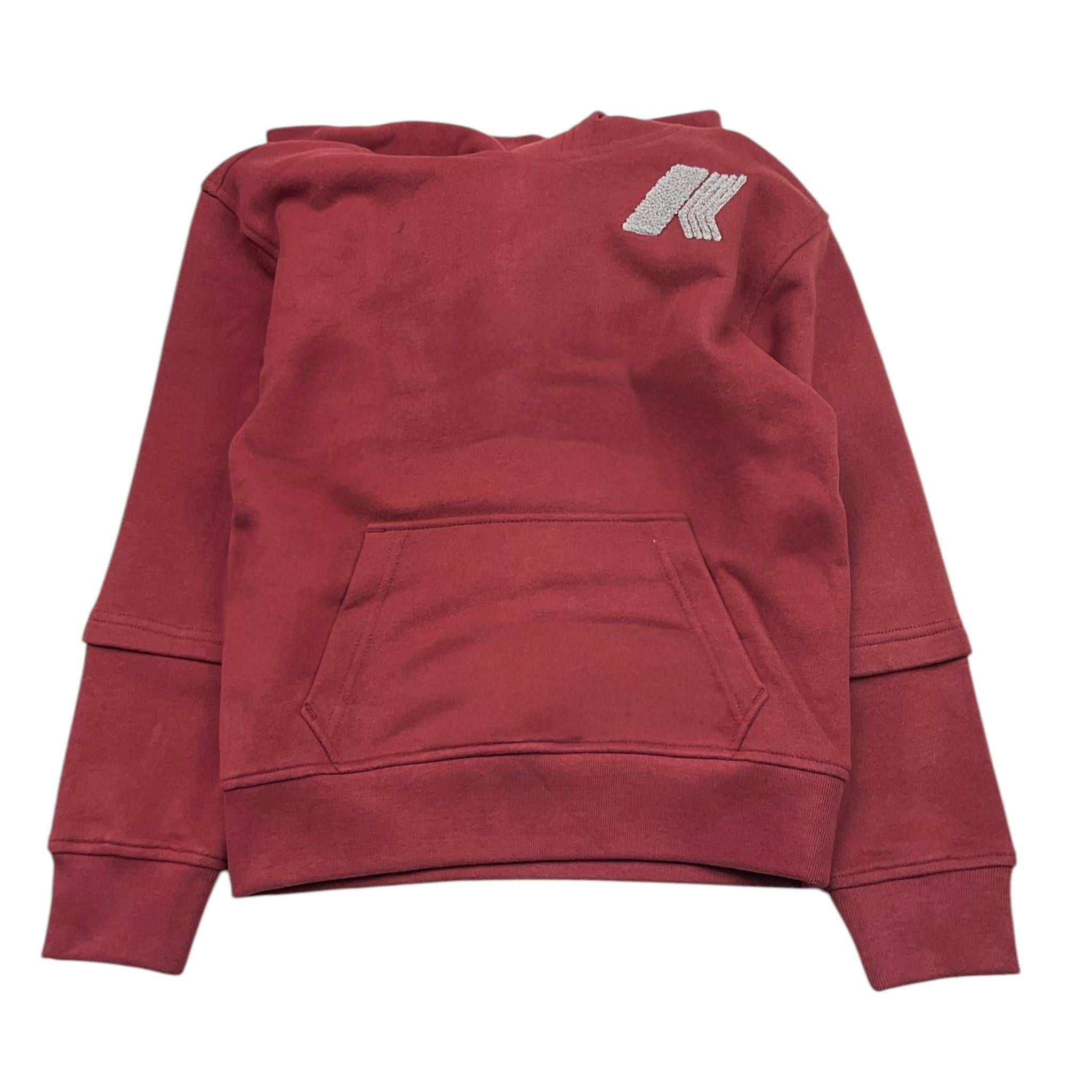 K-WAY felpa tinta unita con cappuccio e stampa Bordeaux per Bambino L41325W BORDEAUX K-WAY