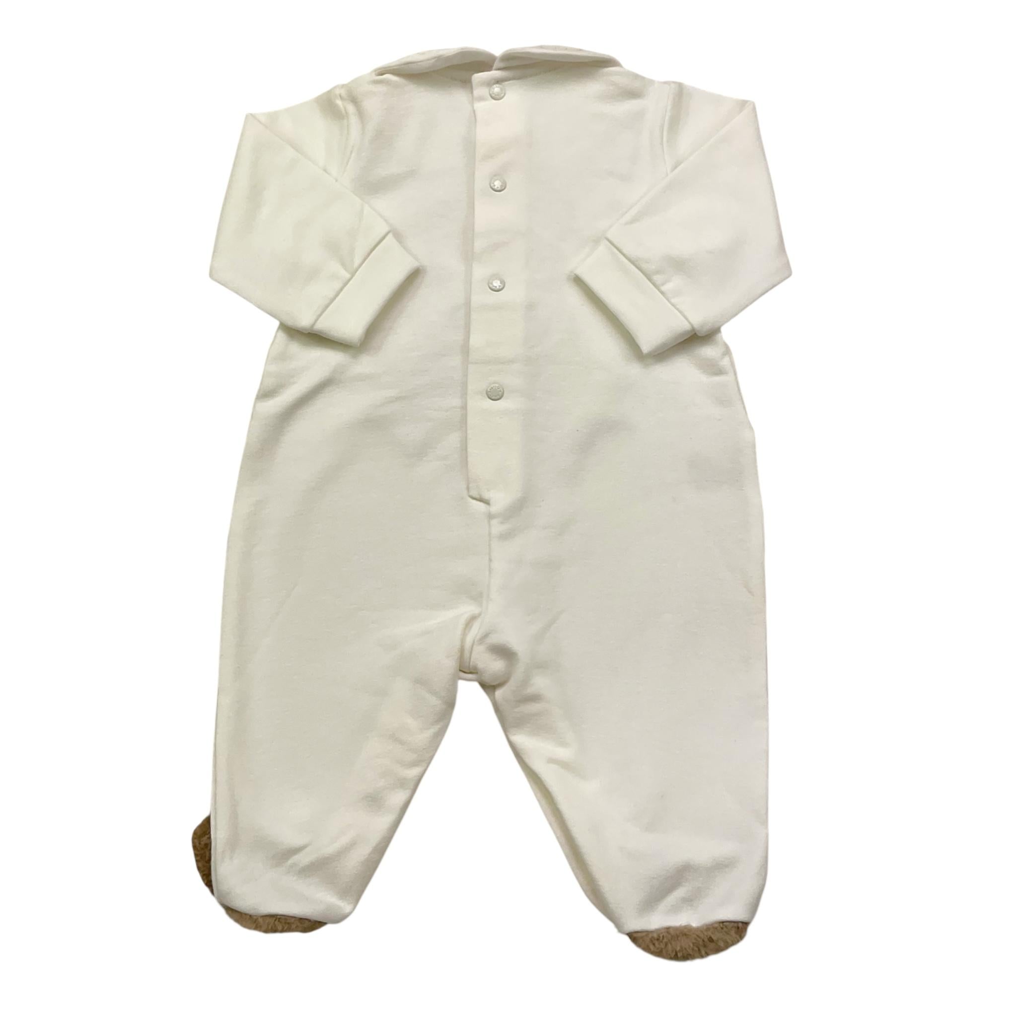BARCELLINO tutina tinta unita con stampa Bianco per Neonata 115701 BIANCO BARCELLINO