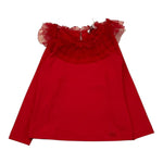 MONNALISA shirt tinta unita con colletto velato Rosso per Bambina 17B603J ROSSO MONNALISA