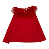 MONNALISA shirt tinta unita con colletto velato Rosso per Bambina 17B603J ROSSO MONNALISA