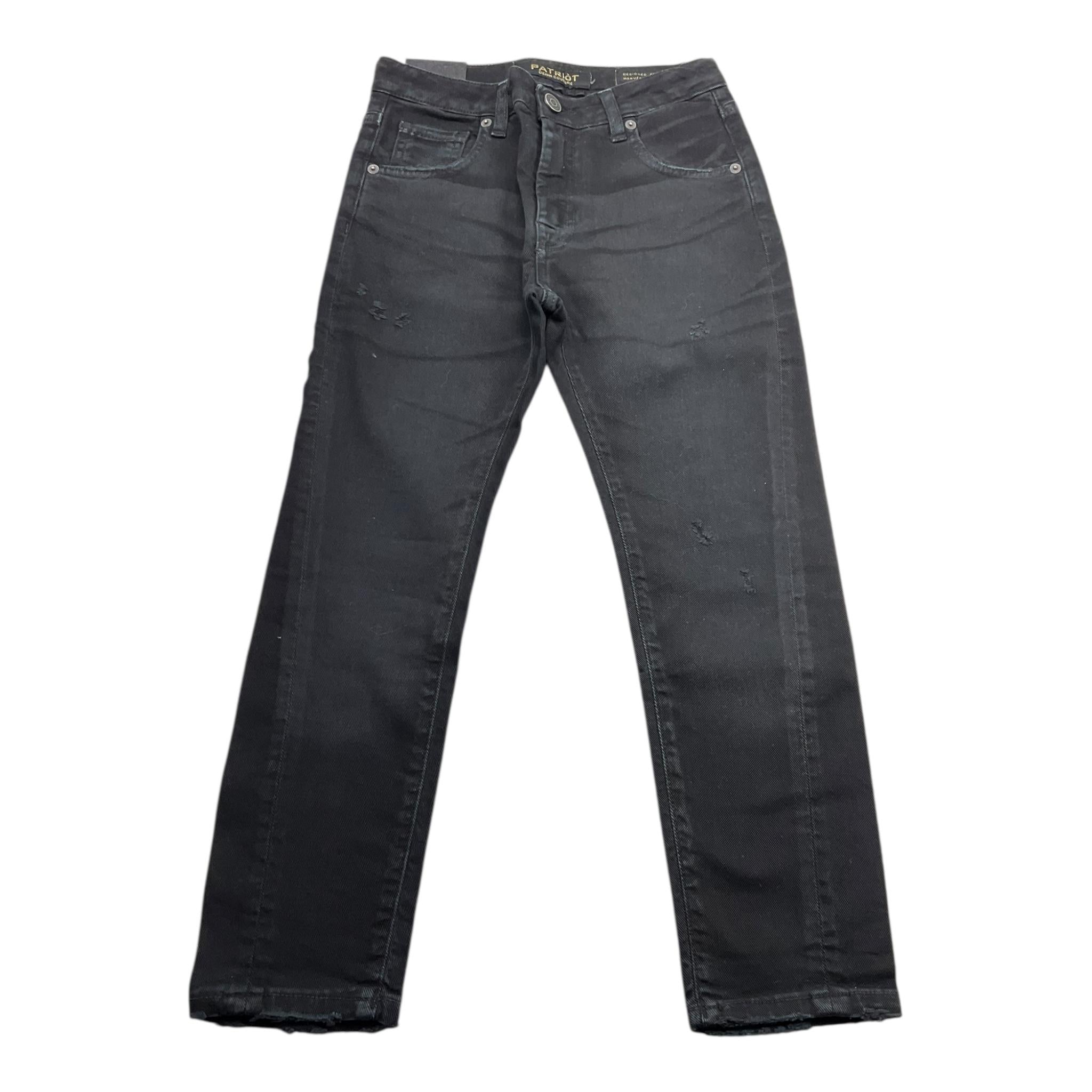 PATRIOT jeans tinta unita con girovita regolabile Nero per Bambino PB1270 NERO PATRIOT