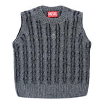 DIESEL gilet tinta unita con logo Grigio per Bambina J01973 GRIGIO DIESEL