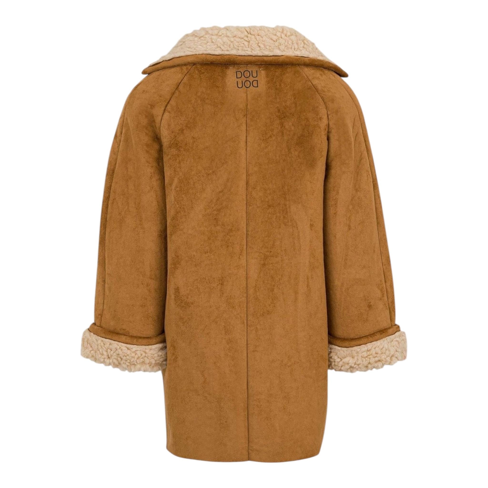 DOU DOU cappotto tinta unita con pelliccia interna Cammello per Bambino DV2Q30 CAMMELLO DOU DOU