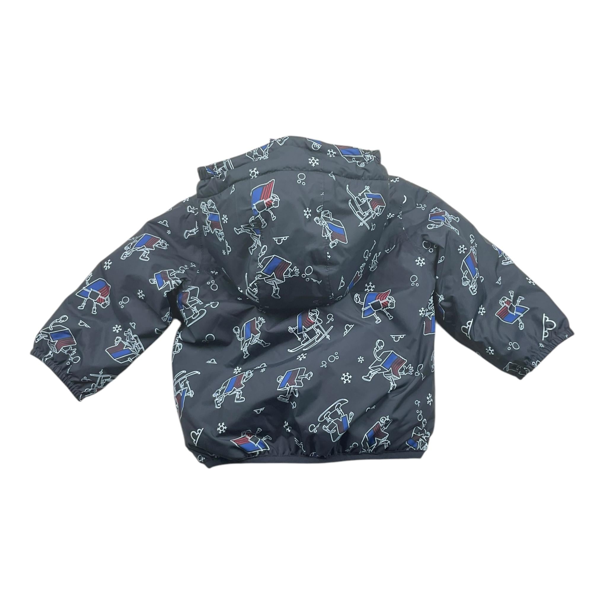 K-WAY giubbino tinta unita con zip cappuccio e fantasia Blu per Neonato K41467W BLU K-WAY