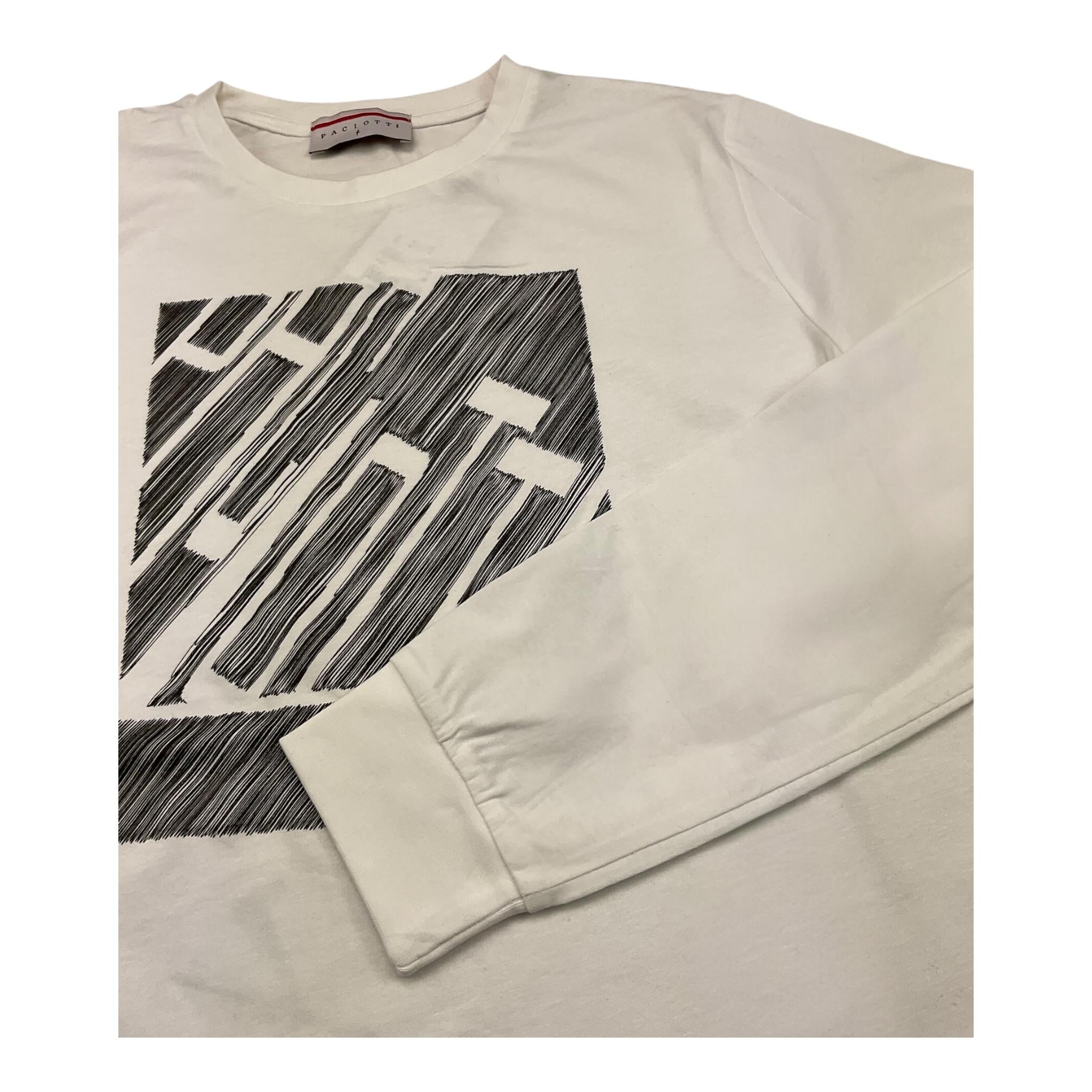CESARE PACIOTTI shirt girocollo tinta unita con stampa Bianco per Bambino TSP5311JX BIANCO CESARE PACIOTTI