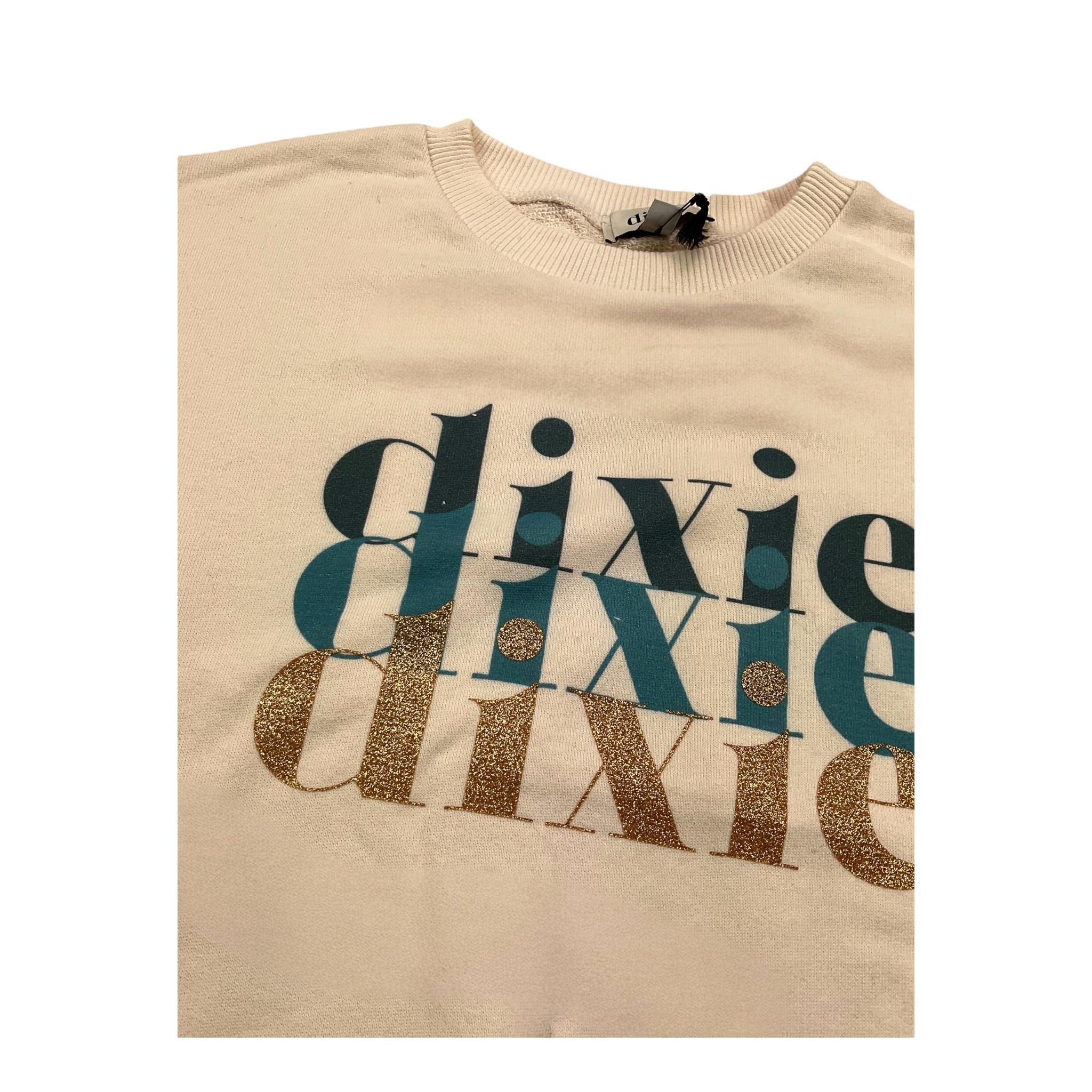 DIXIE felpa chiusa girocollo tinta unita con stampa in contrasto Panna per Bambina LB40040G56 PANNA DIXIE