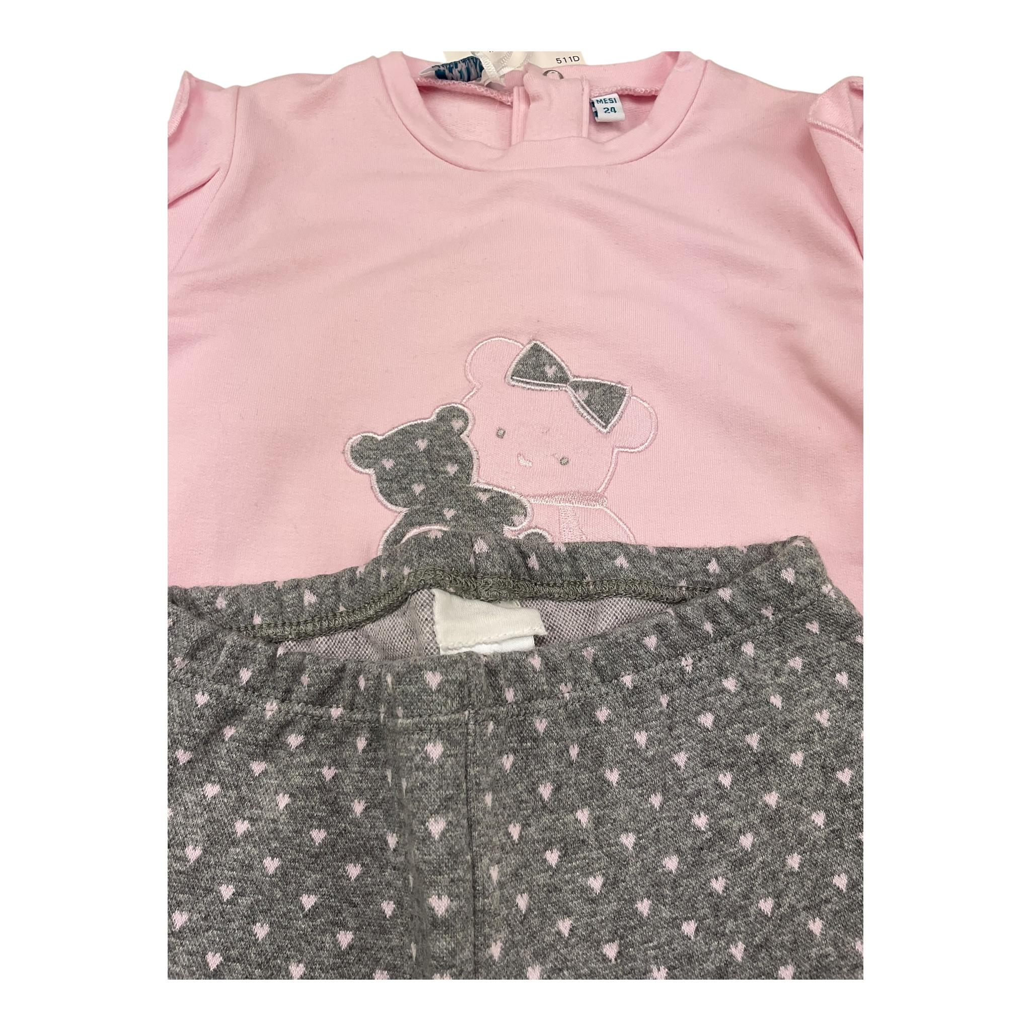 MELBY completo 2 pezzi shirt-leggin Rosa/grigio per Neonata 21K0191 ROSA/GRIGIO MELBY