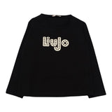 LIU JO shirt girocollo tinta unita con stampa Nero per Bambina KF4090X NERO LIU JO