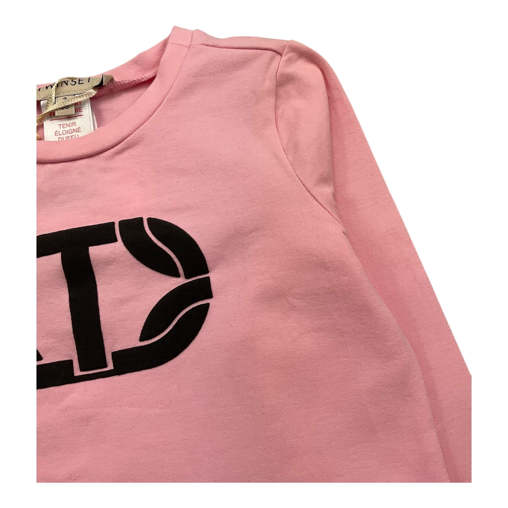 TWINSET shirt girocollo tinta unita con stampa Rosa per Bambina 242GJ2032XXXX ROSA TWINSET