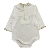 IL GUFO body manica lunga tinta unita con collo rouches Bianco per Neonata A24MB044MF002 BIANCO IL GUFO