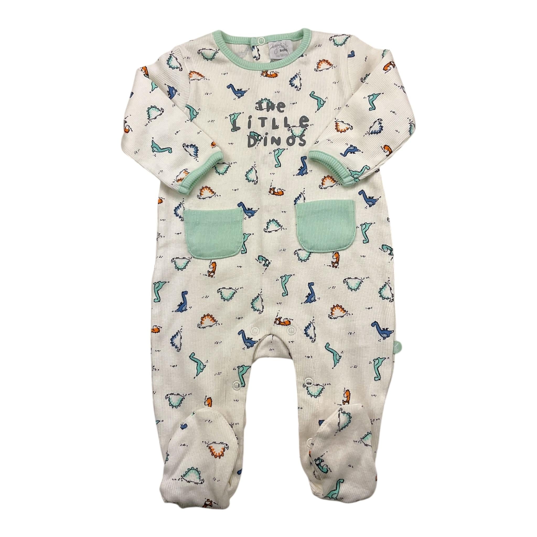 YATSI BABY tutina tinta unita con stampa dinossuri Bianco per Neonato 24110308 BIANCO YATSI BABY