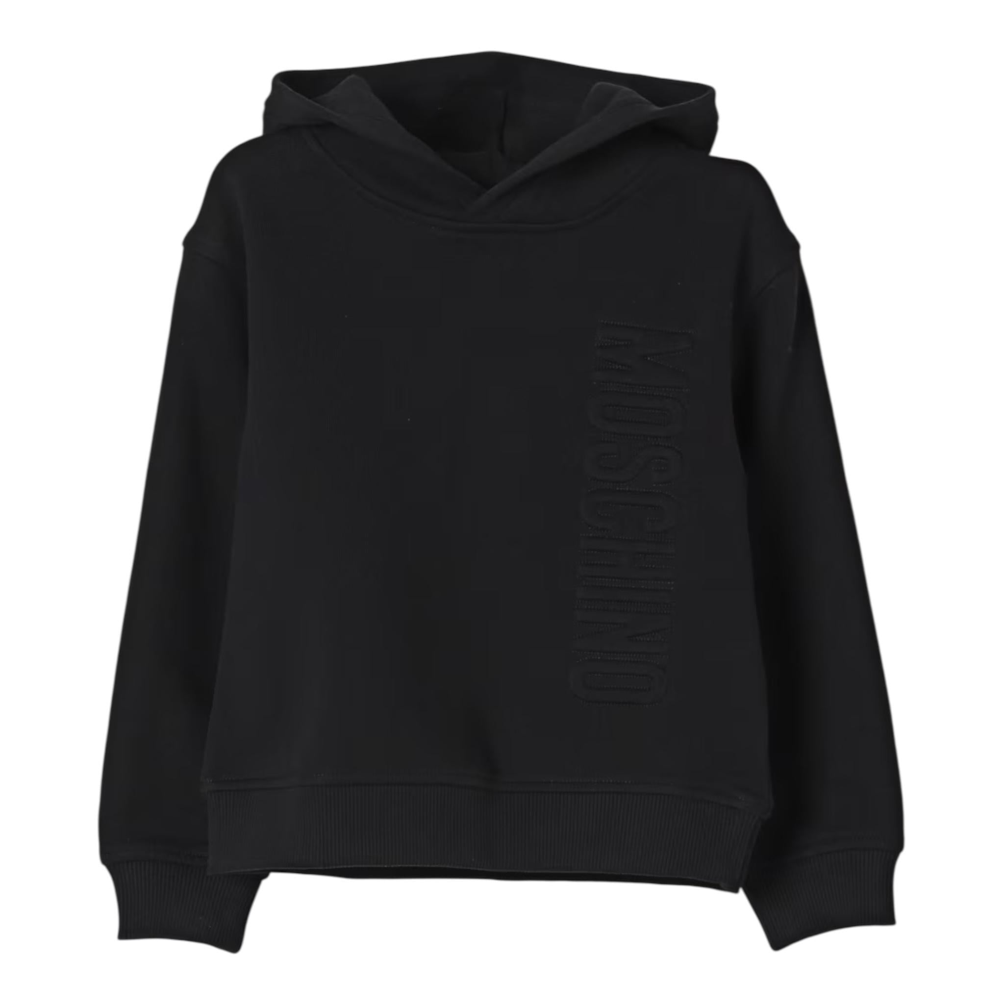 MOSCHINO felpa tinta unita con cappuccio Nero per Bambino HNF07KX NERO MOSCHINO