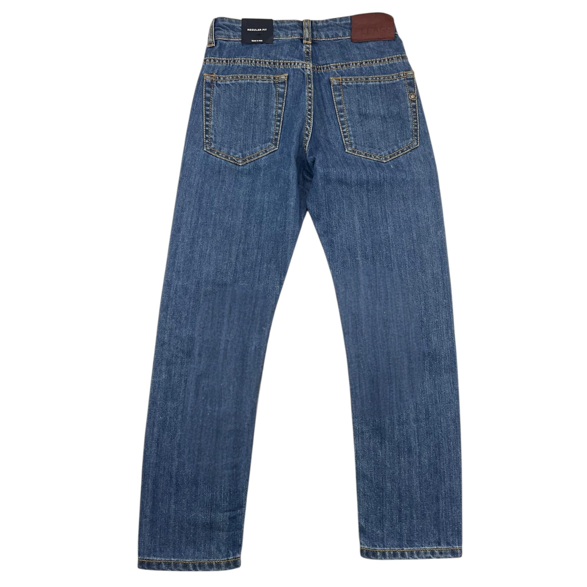 PLEASE jeans tinta unita con strappi Azzurro per Bambino PHC2010B61 AZZURRO PLEASE