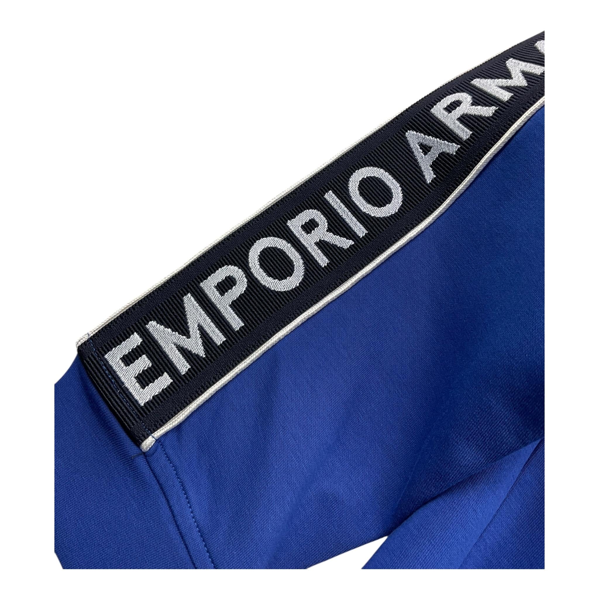 EMPORIO ARMANI felpa con zip tinta unita con maniche logate Cobalto per Bambino 3R4MBA COBALTO EMPORIO ARMANI