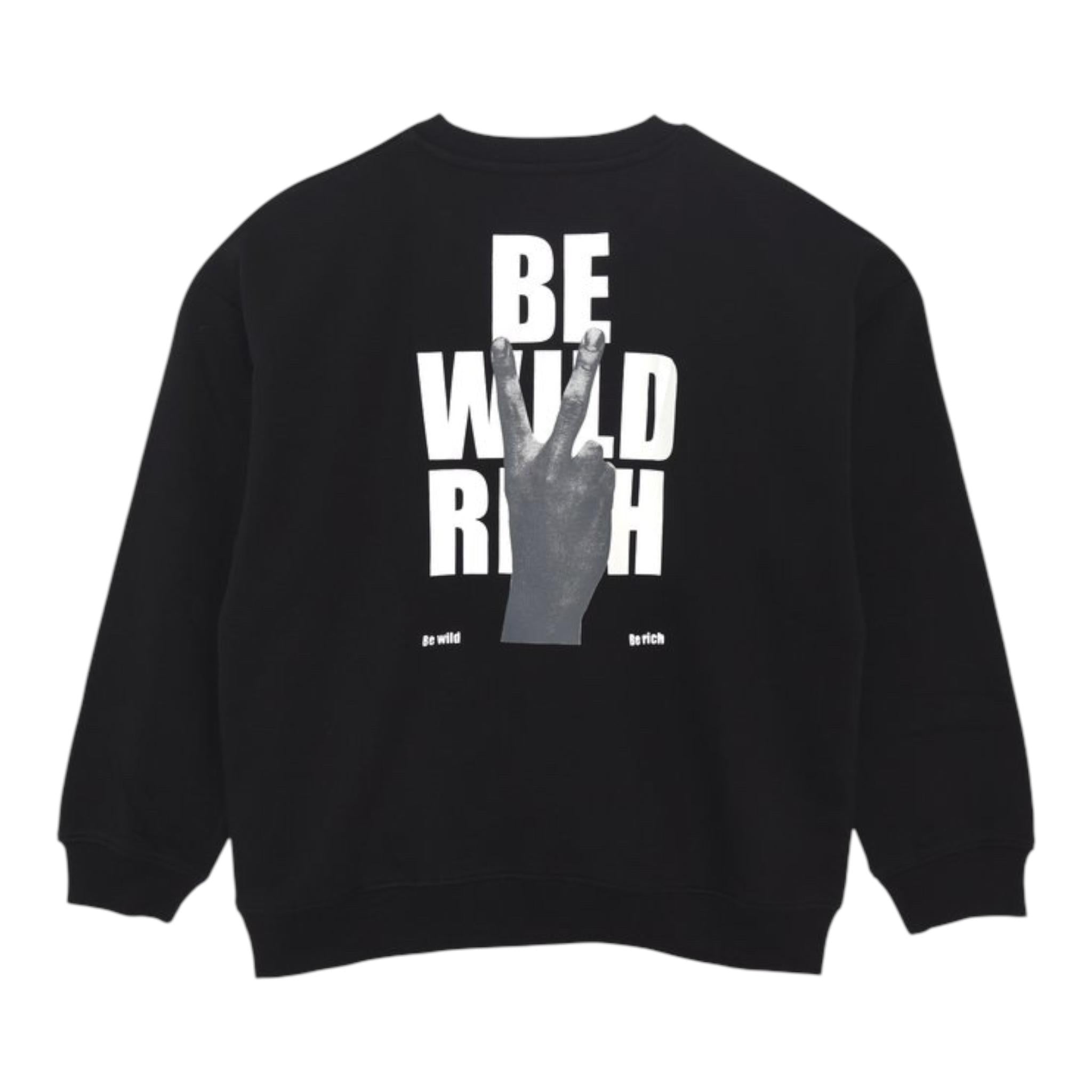 JOHN RICHMOND felpa tinta unita girocollo con stampa Nero per Bambino RBA24115FE NERO JOHN RICHMOND