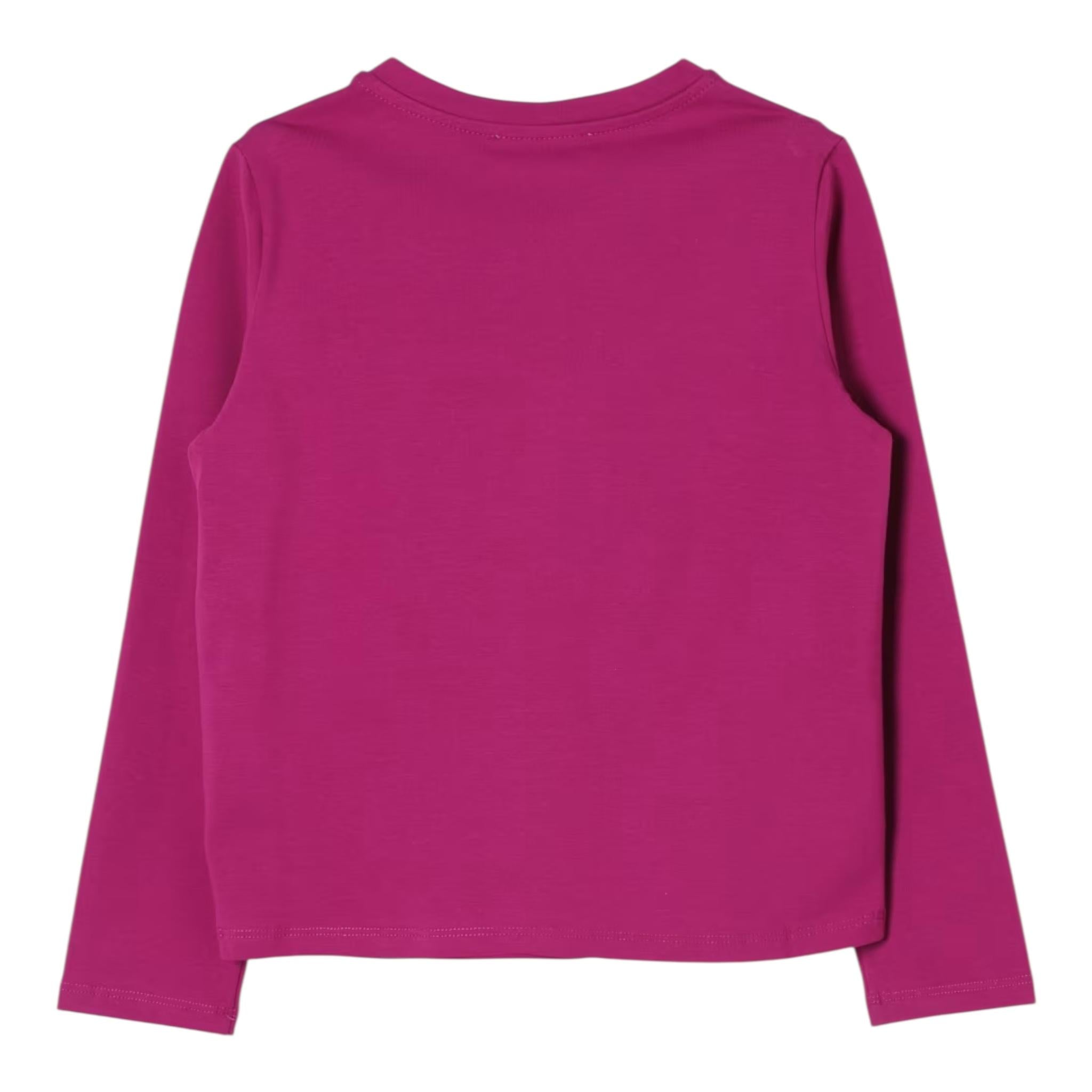 TWINSET shirt girocollo tinta unita con stampa Viola per Bambina 242GJ2400 VIOLA TWINSET